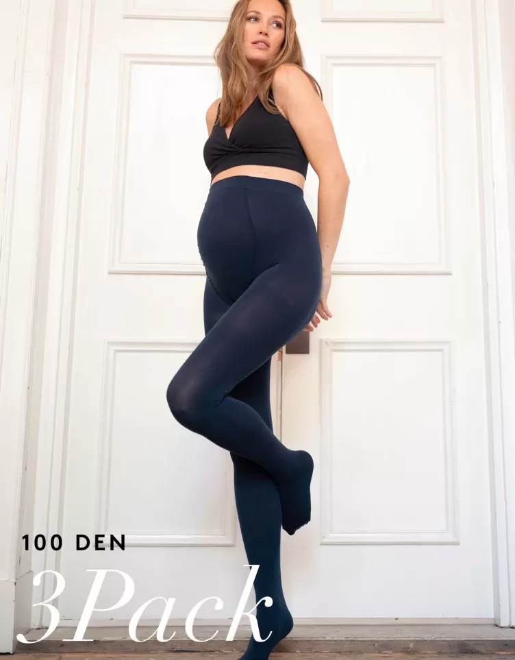 Seraphine Lingerie & Shapewear | Lingerie & Shapewear*100 Denier Navy Maternity Tights – 3 Pack |