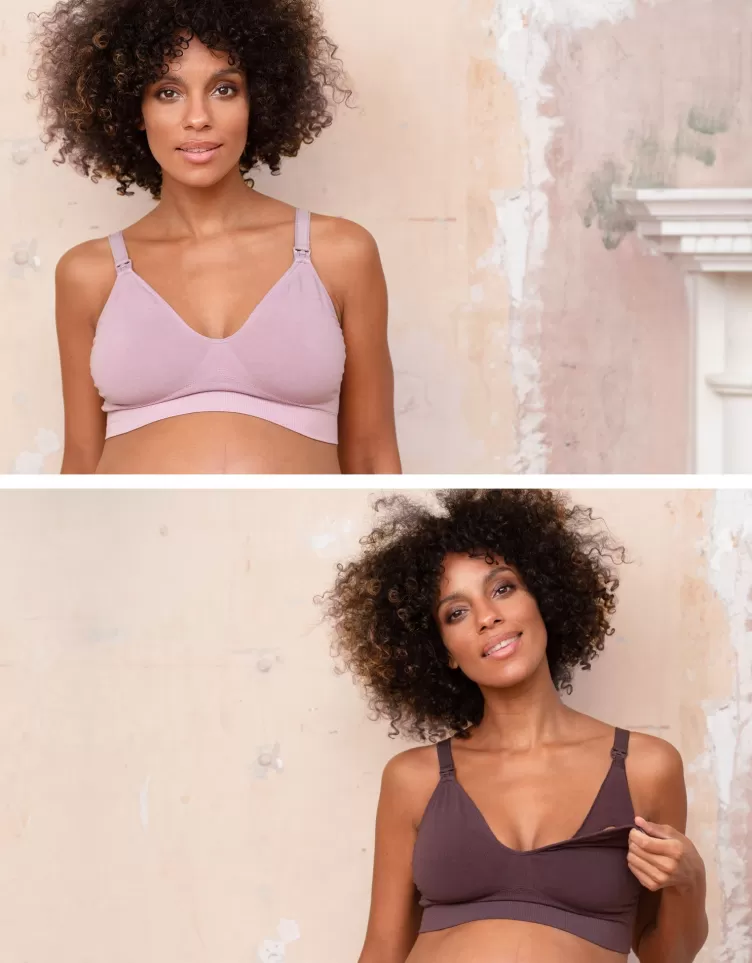 Seraphine All Nursing | Nursing Bras & Lingerie*Bamboo Nursing Bras – Sepia & Mauve Taupe Twin Pack |