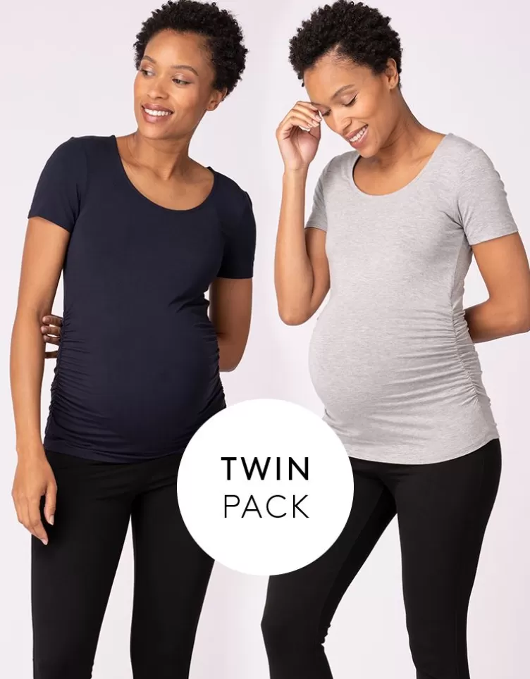 Seraphine Loungewear | Nightwear*Basic Maternity T-Shirts – Navy & Grey Pack |