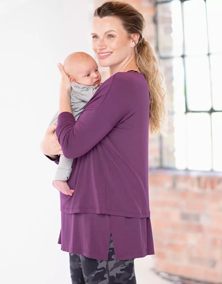 Seraphine All Nursing | Hoodies & Tops*Black Cherry Modal Maternity & Nursing Top |