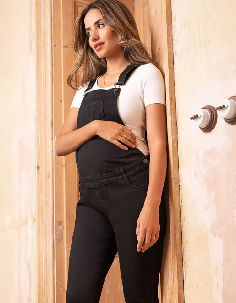 Seraphine Trousers & Skirts | Jumpsuit*Black Denim Maternity Dungarees |