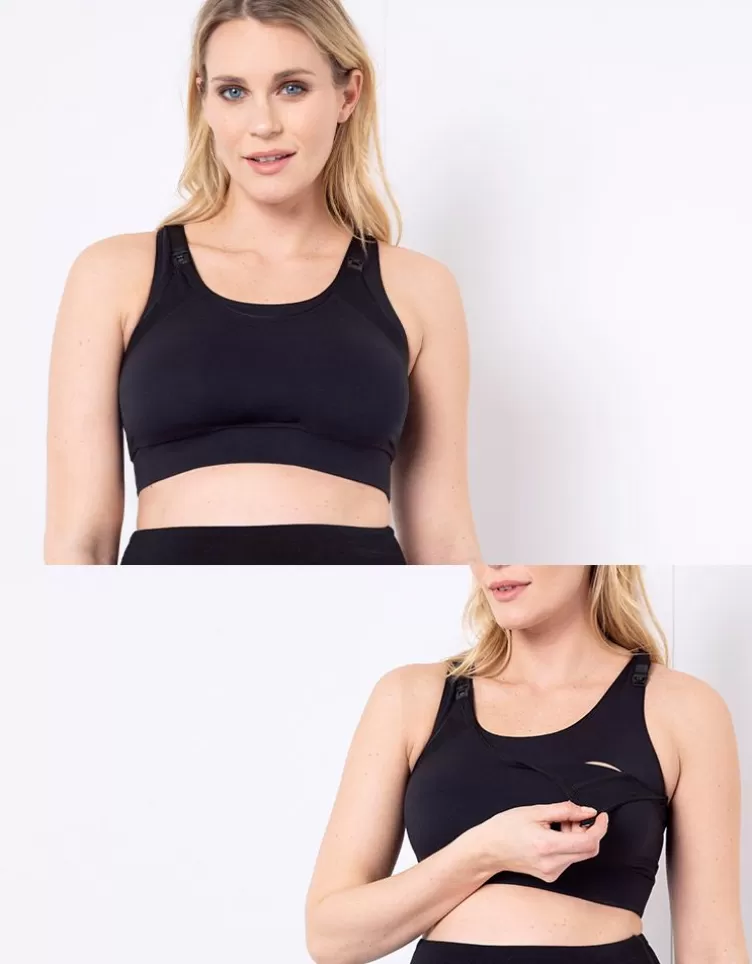 Seraphine All Nursing | Nursing Bras & Lingerie*Black Maternity & Nursing Sports Bra |