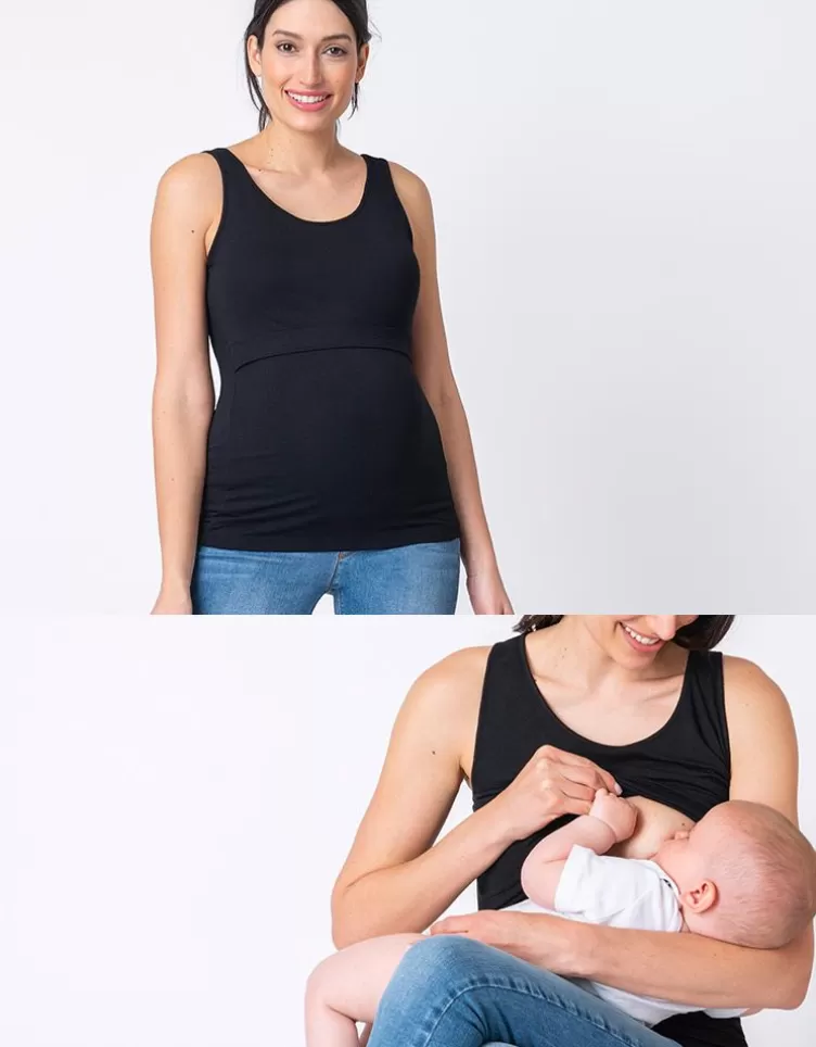 Seraphine All Nursing | Hoodies & Tops*Black Maternity & Nursing Tank Top |