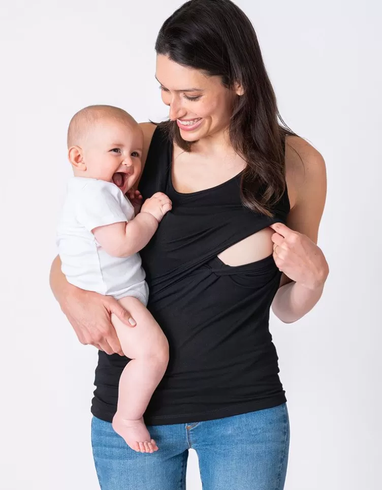 Seraphine All Nursing | Hoodies & Tops*Black Maternity & Nursing Tank Top |