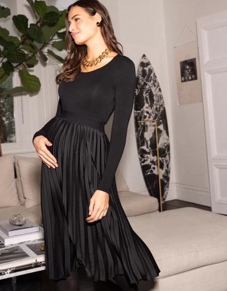 Seraphine All Nursing | Trousers & Skirts*Black Pleated Maternity Midi Skirt |