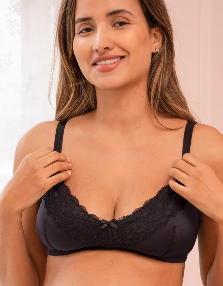 Seraphine All Nursing | Nursing Bras & Lingerie*Black Lace Trim Nursing Bra |