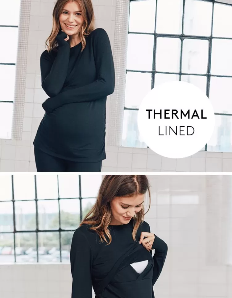 Seraphine All Nursing | Hoodies & Tops*Black Thermal Maternity & Nursing Top |