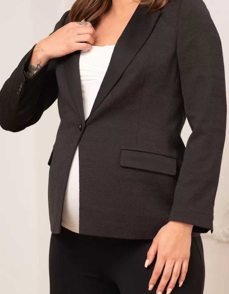 Seraphine Coats & Jackets*Black Tuxedo-Style Maternity Blazer |