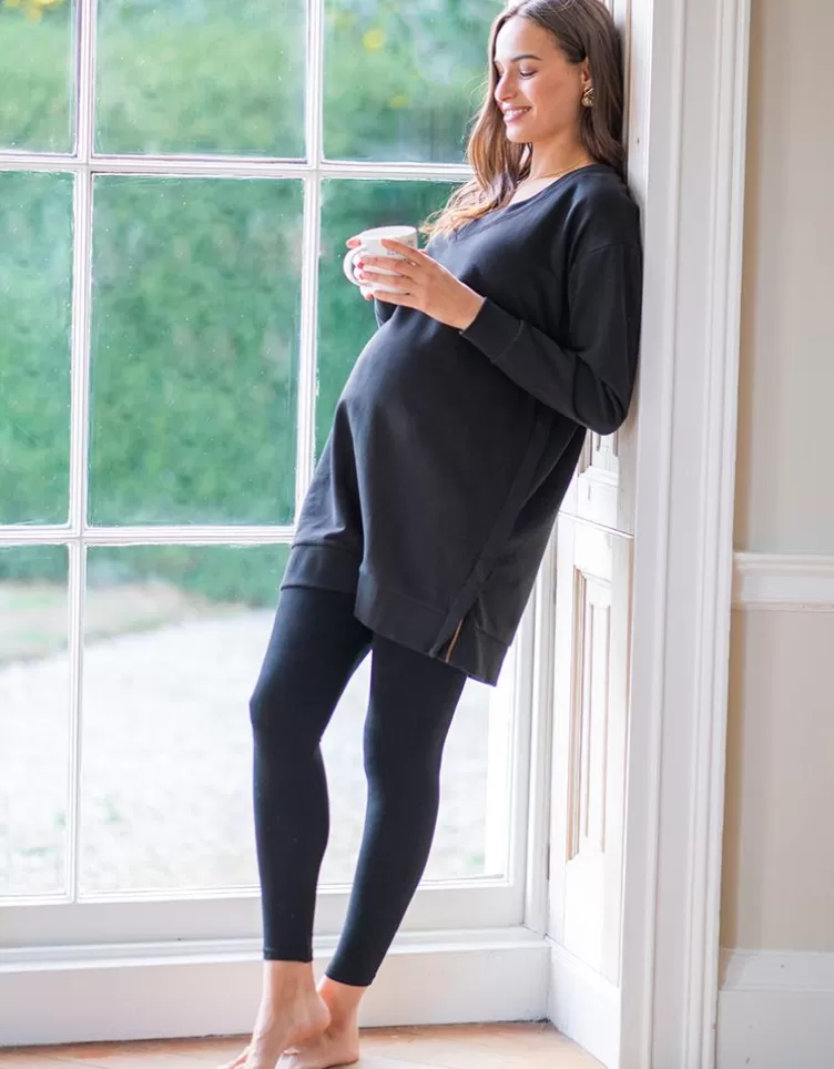 Seraphine All Nursing | Hoodies & Tops*Black  V Neck Maternity & Nursing Jumper |