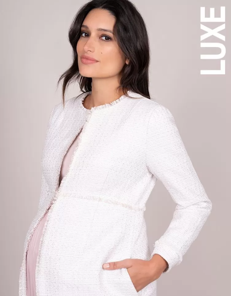 Seraphine Coats & Jackets | Occasion Dresses*Blush Bouclé Maternity Coat |