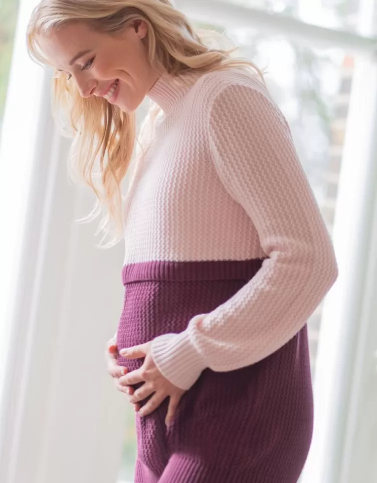 Seraphine All Nursing | Hoodies & Tops*Blush Burgundy Cotton Maternity & Nursing Jumper |