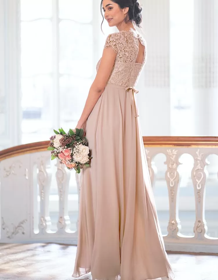 Seraphine Occasion Dresses | Dresses*Blush Silk & Eyelash Lace Maternity Gown |