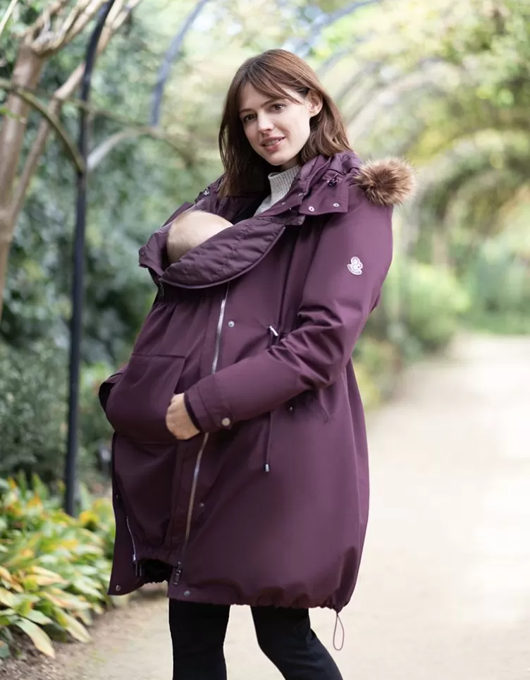 Seraphine Coats & Babywearing | Babywearing Clothing*Burgundy 6 in 1 Maternity Coat |