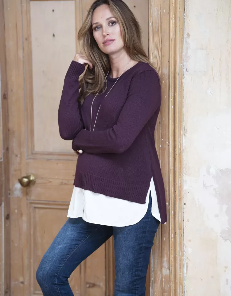 Seraphine All Nursing | Hoodies & Tops*Burgundy Maternity & Nursing Jumper |