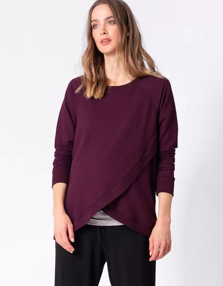 Seraphine All Nursing | Hoodies & Tops*Burgundy Maternity & Nursing Sweatshirt |