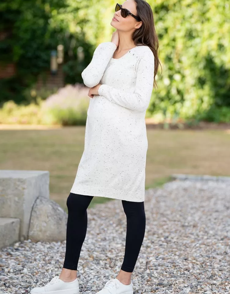 Seraphine Dresses | Jumpers & Knitwear*Cream Cotton Blend Maternity & Nursing Jumper Dress |