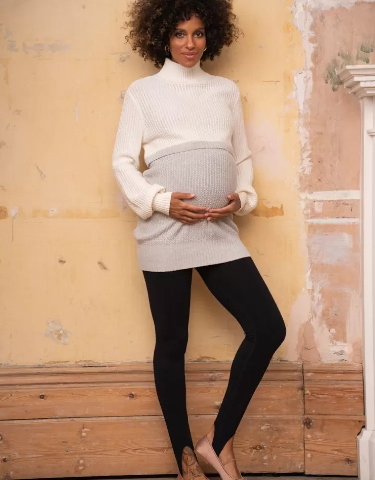 Seraphine All Nursing | Hoodies & Tops*Cream Grey Cotton Maternity & Nursing Jumper |