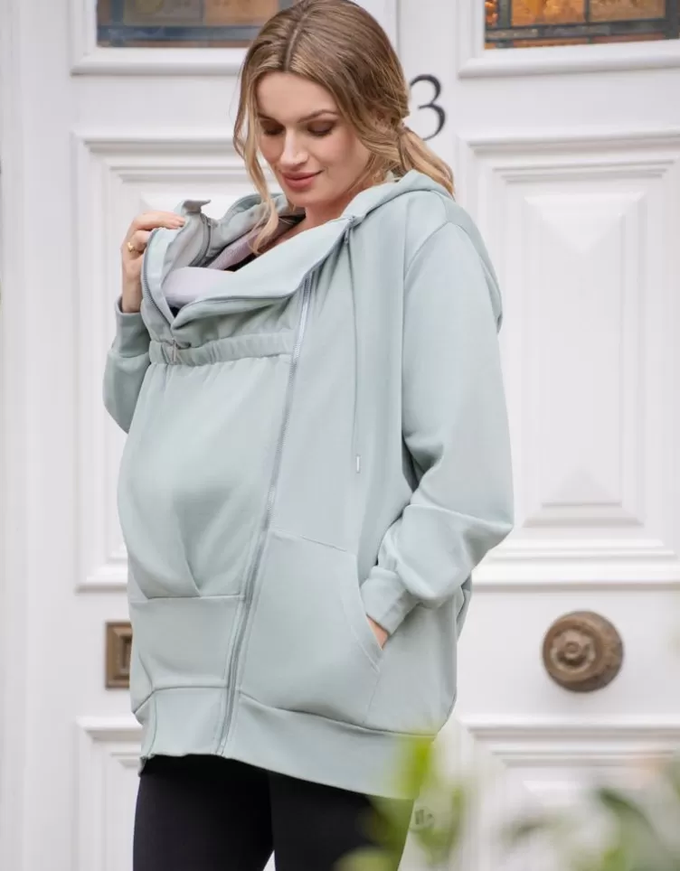 Seraphine Coats & Jackets*Curve 3 in 1 Maternity & Babywearing Hoodie |