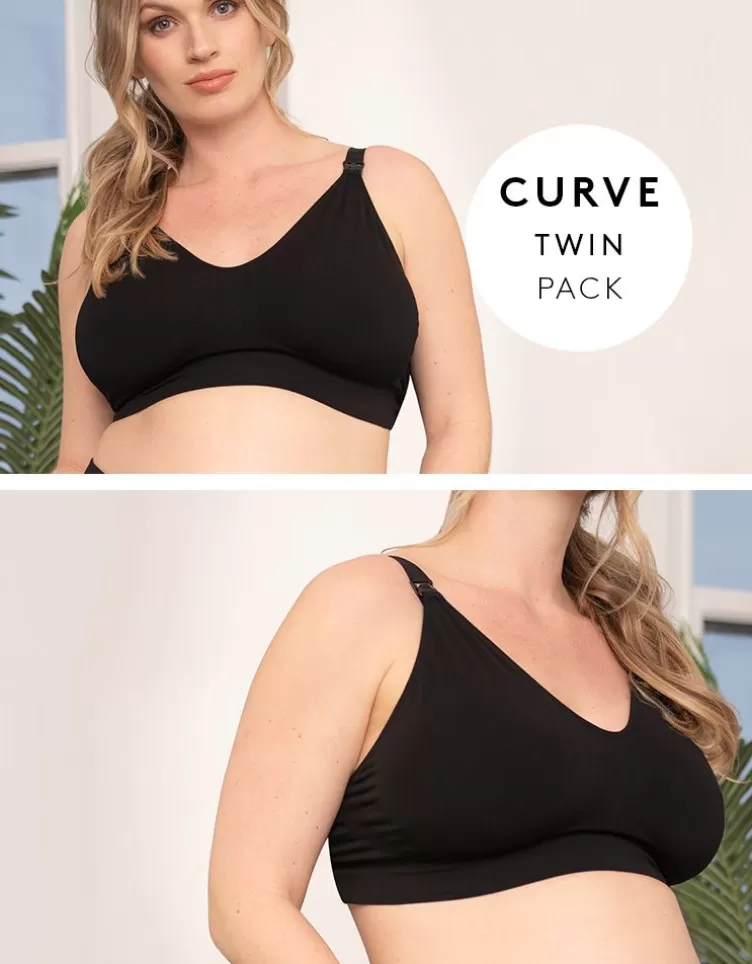 Seraphine All Nursing | Nursing Bras & Lingerie*Curve Black Bamboo Nursing Bras - Twin Pack |