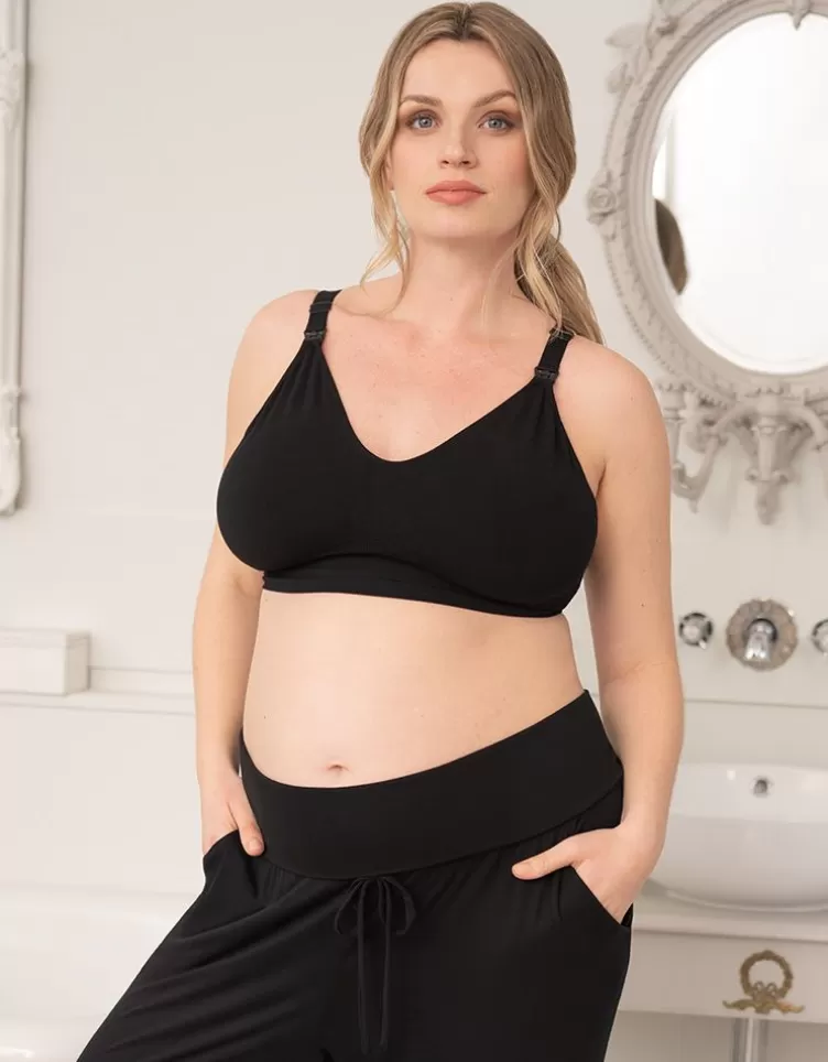 Seraphine All Nursing | Nursing Bras & Lingerie*Curve Black Bamboo Nursing Bras - Twin Pack |