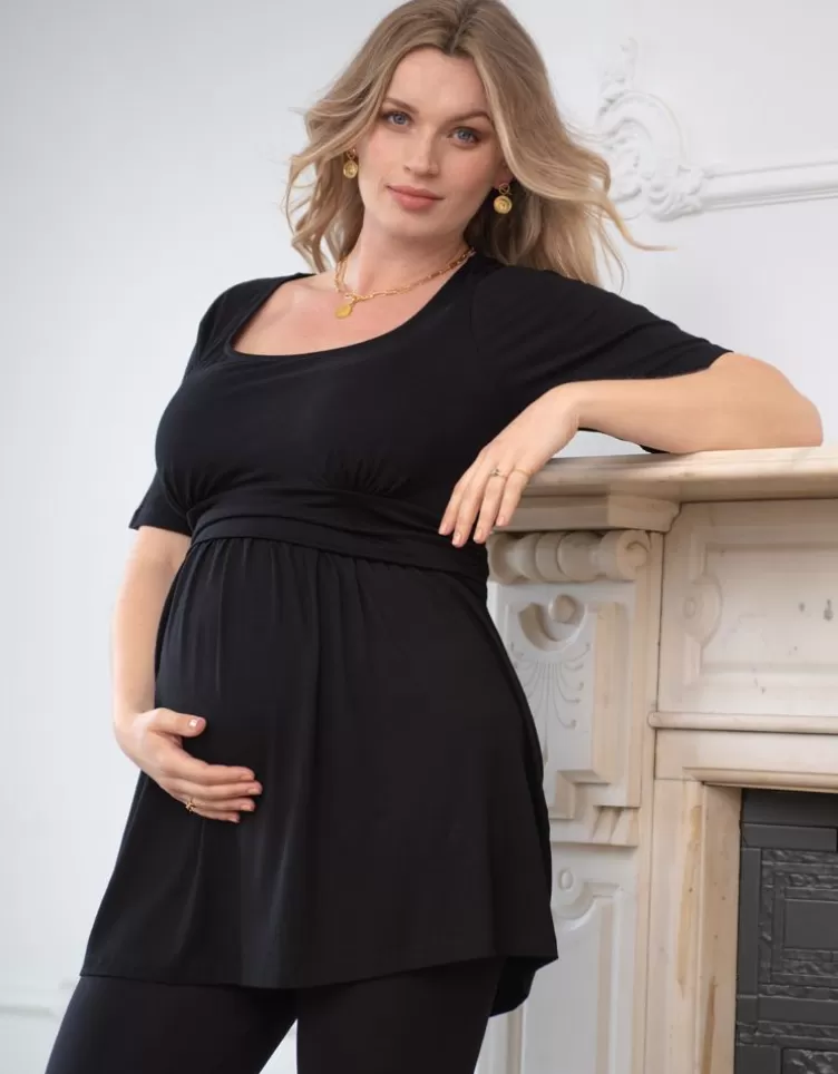 Seraphine All Nursing | Hoodies & Tops*Curve Black Jersey Maternity & Nursing Tunic |