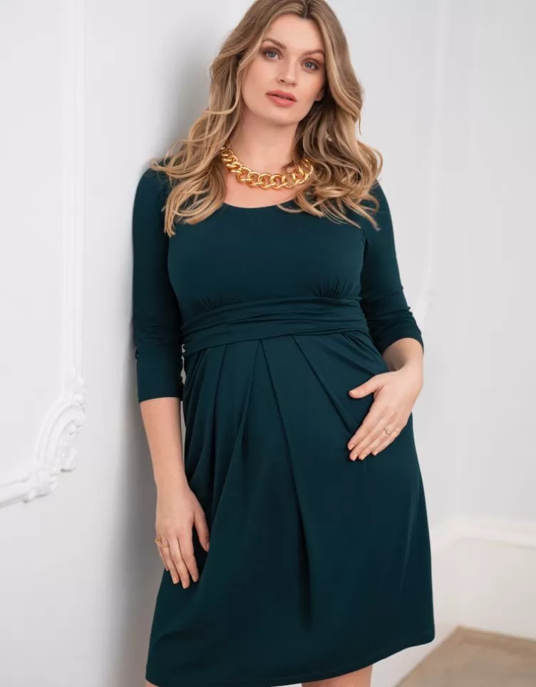 Seraphine All Nursing | Dresses*Curve Emerald Green Maternity & Nursing Dress |