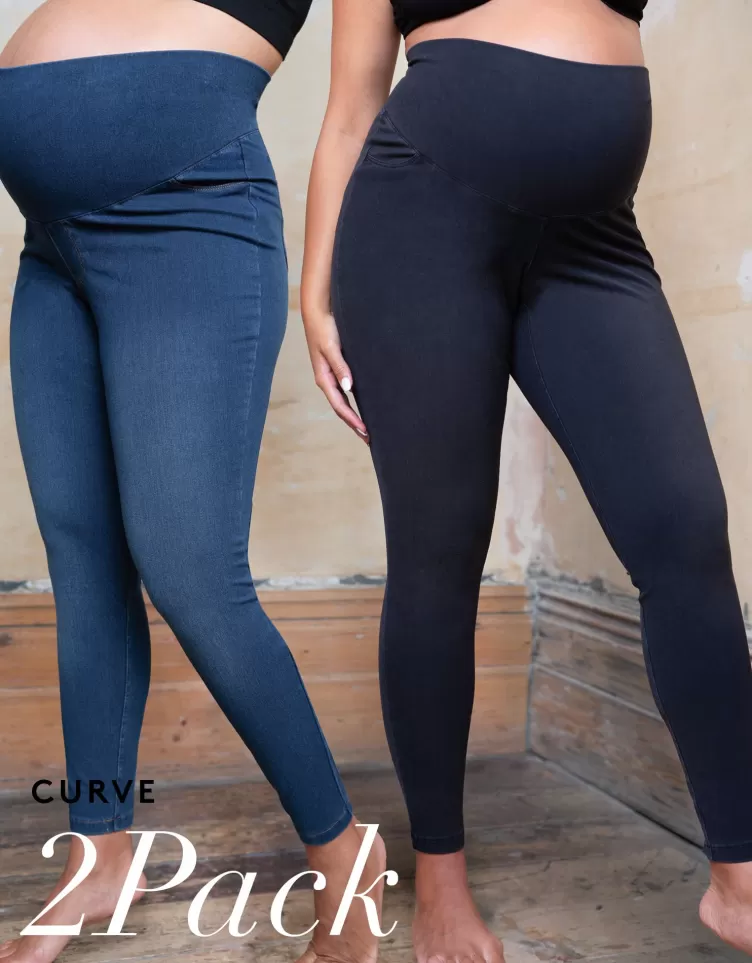 Seraphine Leggings & Tights | Trousers & Skirts*Curve Maternity Jeggings – 2 Pack |