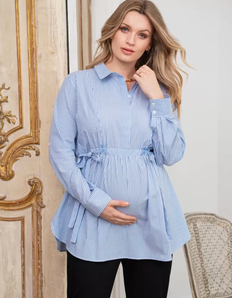 Seraphine All Nursing | Hoodies & Tops*Curve Striped Maternity & Nursing Shirt |