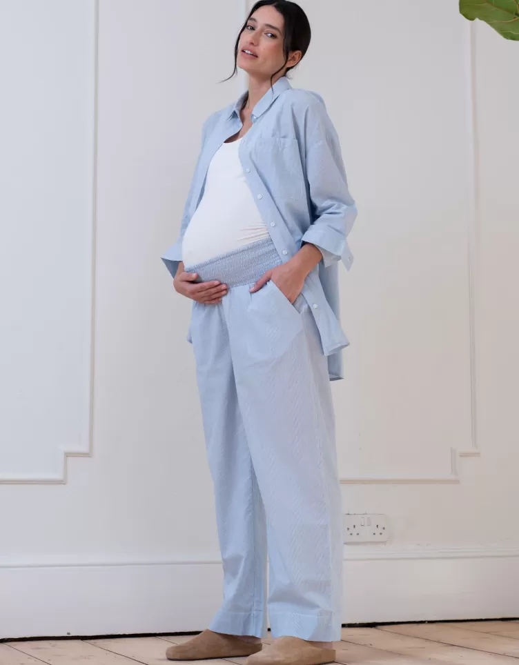 Seraphine All Nursing | Nightwear*Fine Stripe Full-Length Cotton Pyjama Set |