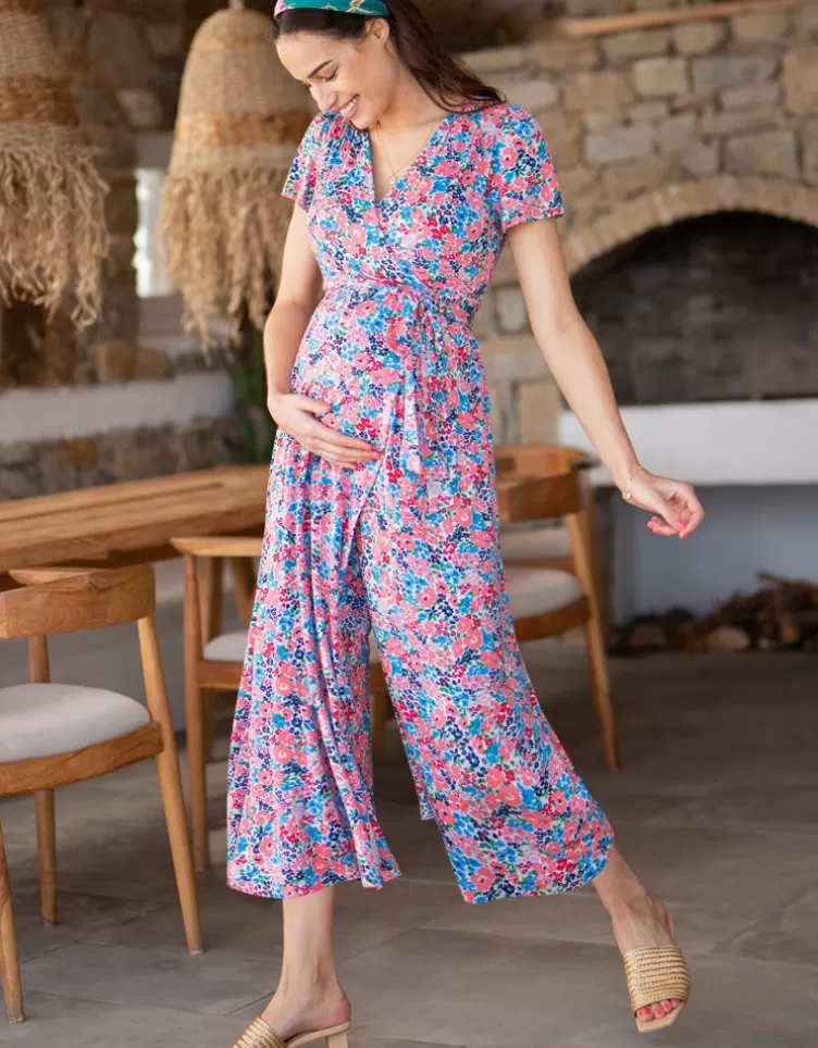 Seraphine Jumpsuit*Floral Maternity & Nursing Jumpsuit Dress |