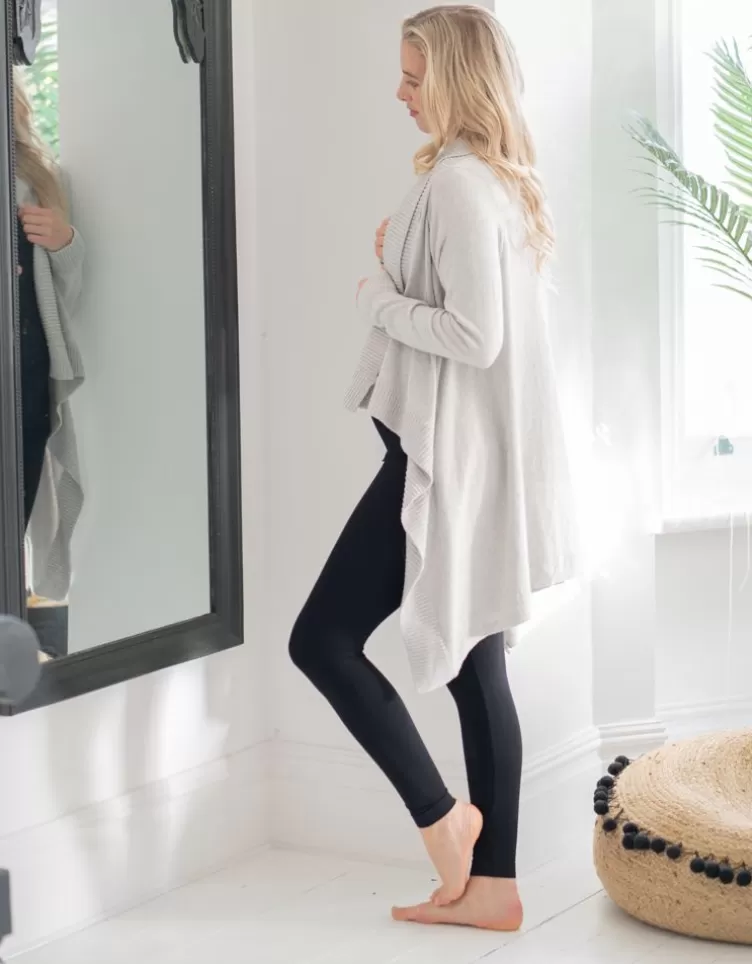 Seraphine All Nursing | Hoodies & Tops*Grey Cotton & Cashmere Waterfall Maternity Cardigan |