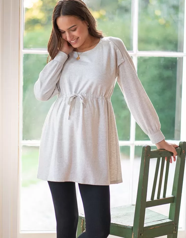 Seraphine All Nursing | Hoodies & Tops*Grey Marl Sweatshirt Maternity & Nursing Tunic |