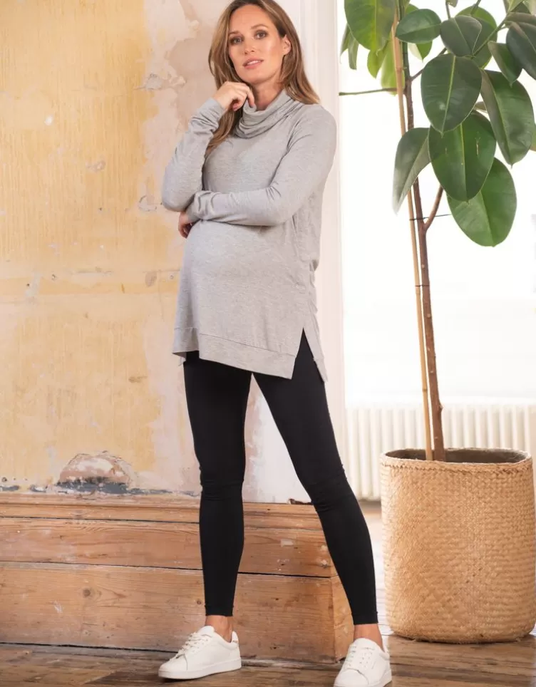 Seraphine All Nursing | Hoodies & Tops*Grey Roll Neck Maternity & Nursing Top |