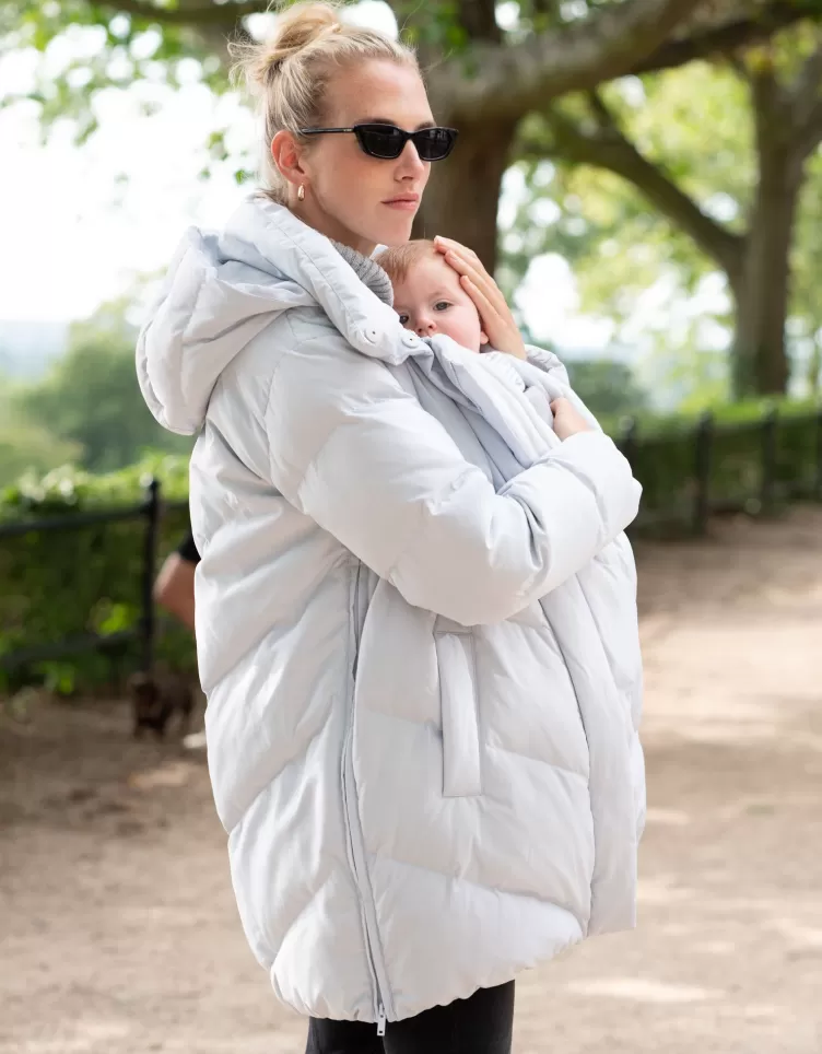 Seraphine Coats & Babywearing | Babywearing Clothing*Ice Blue Maternity & Babywearing Puffer Coat |