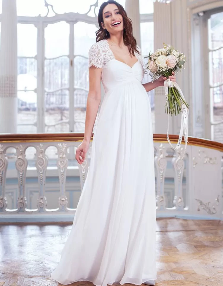 Seraphine Occasion Dresses | Dresses*Ivory Silk & Lace Maternity Wedding Gown |