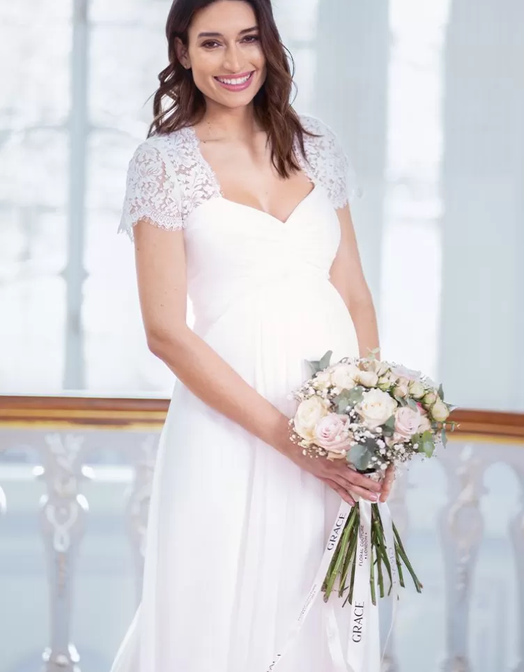 Seraphine Occasion Dresses | Dresses*Ivory Silk & Lace Maternity Wedding Gown |