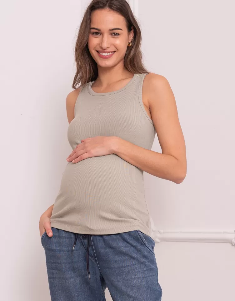 Seraphine All Nursing | Hoodies & Tops*Jersey Maternity-To-Nursing Tank With Built-In Bra |