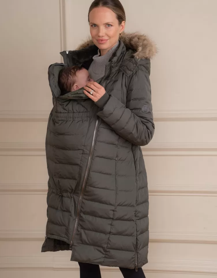 Seraphine Coats & Babywearing | Babywearing Clothing*Khaki 3 in 1 Down Maternity Coat |