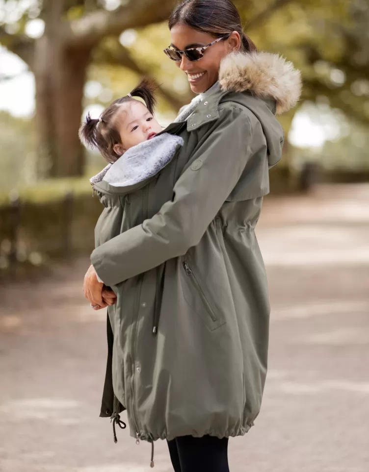 Seraphine Coats & Babywearing | Babywearing Clothing*Khaki 3 in 1 Winter Maternity Parka |