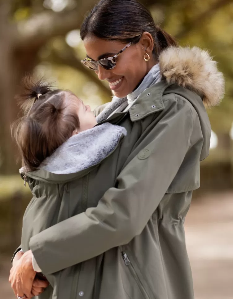 Seraphine Coats & Babywearing | Babywearing Clothing*Khaki 3 in 1 Winter Maternity Parka |