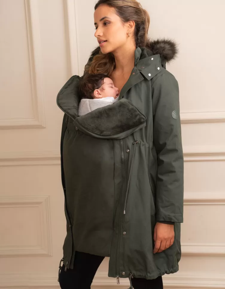 Seraphine Coats & Babywearing | Babywearing Clothing*Khaki Sub-Zero 3 in 1 Maternity Parka |