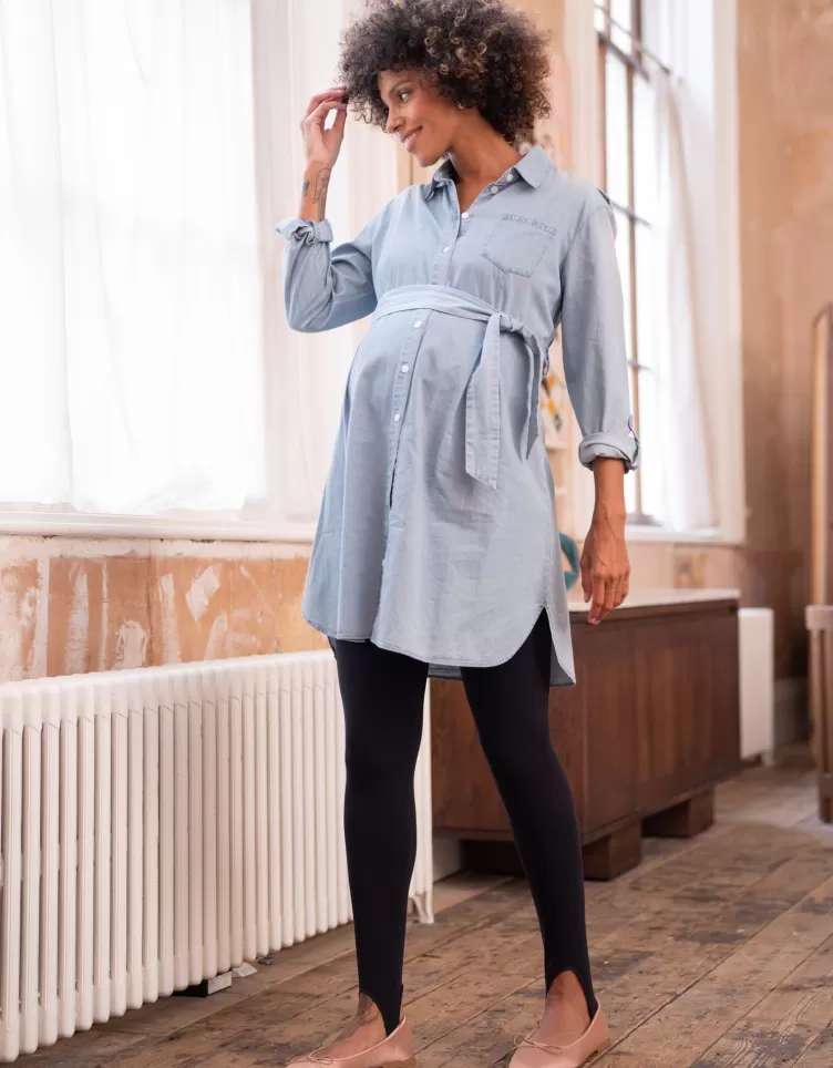 Seraphine All Nursing | Hoodies & Tops*Light Chambray Belted Maternity Tunic |