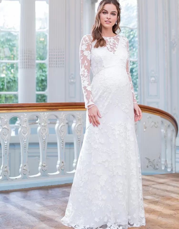 Seraphine Occasion Dresses | Dresses*Long Sleeve Lace Maternity Wedding Dress |