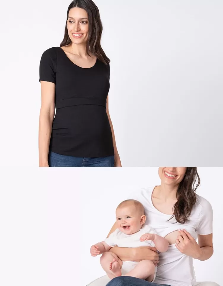 Seraphine All Nursing | Hoodies & Tops*Maternity & Nursing T-shirts – Black & White |