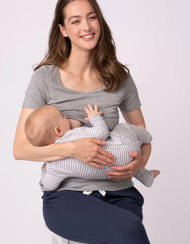 Seraphine All Nursing | Hoodies & Tops*Maternity & Nursing T-shirts – Navy & Grey |