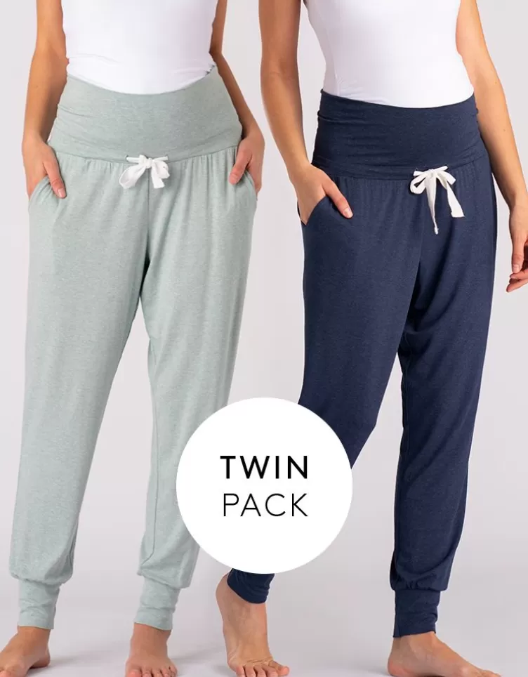 Seraphine All Nursing | Loungewear*Maternity Lounge Pants – Navy & Sage Twin Pack |