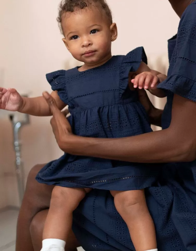 Seraphine Gifts For Baby | Baby Clothes*Navy Blue Cotton Broderie Baby Dress |