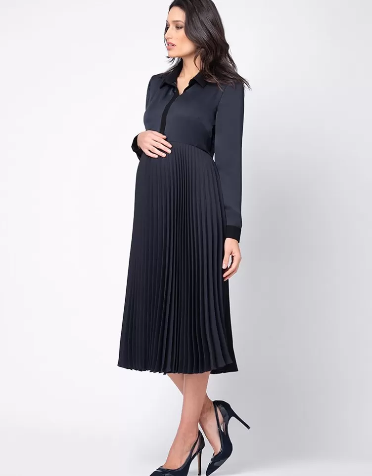 Seraphine All Nursing | Occasion Dresses*Pleated Maternity & Nursing Midi Dress |