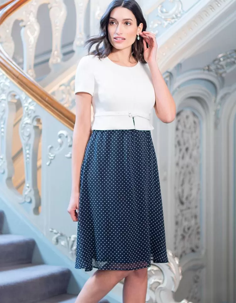 Seraphine Occasion Dresses*Polka Dot Silk Maternity & Nursing Dress |