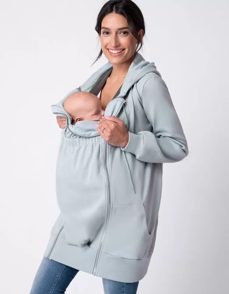 Seraphine Coats & Babywearing | Babywearing Clothing*Sage Green 3 in 1 Maternity & Babywearing Hoodie |